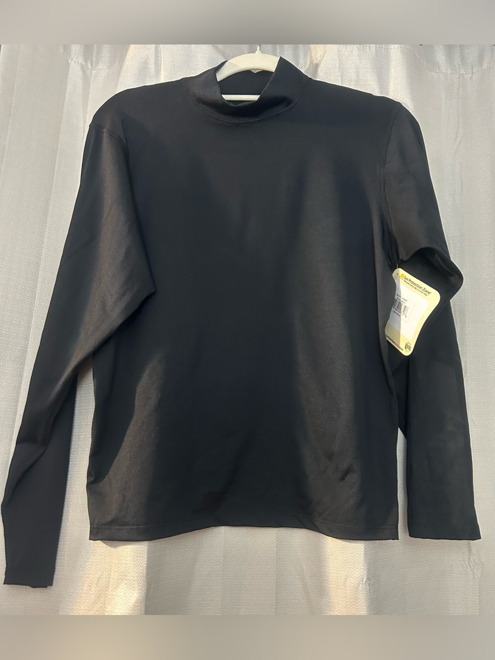 Sun Protection Zone UPF 50+ Mock Neck Black Rash Guard Swim Shirt Men’s/Women’s